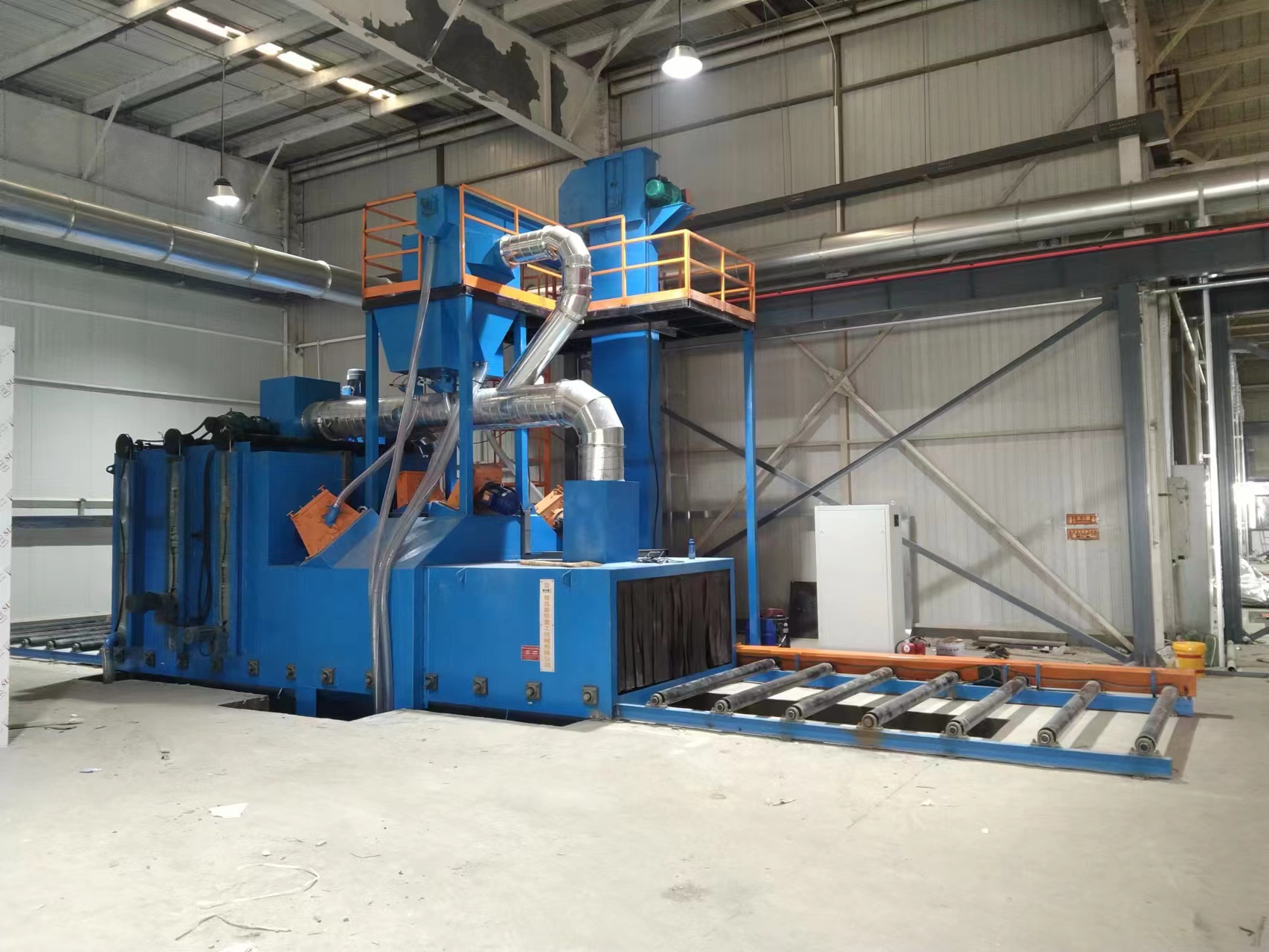 Roller shot blasting machine installed in South America